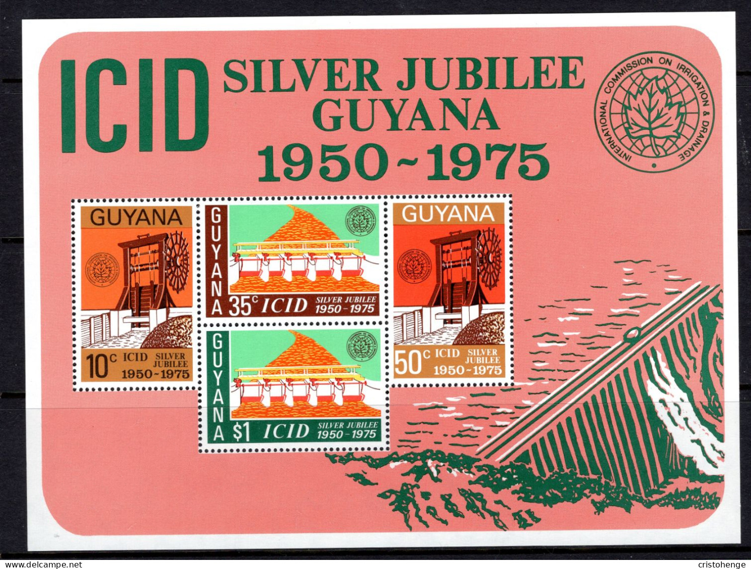 Guyana 1975 Silver Jubilee Of International Comission On Irrigation MS MNH (SG MS629) - Guyane (1966-...)