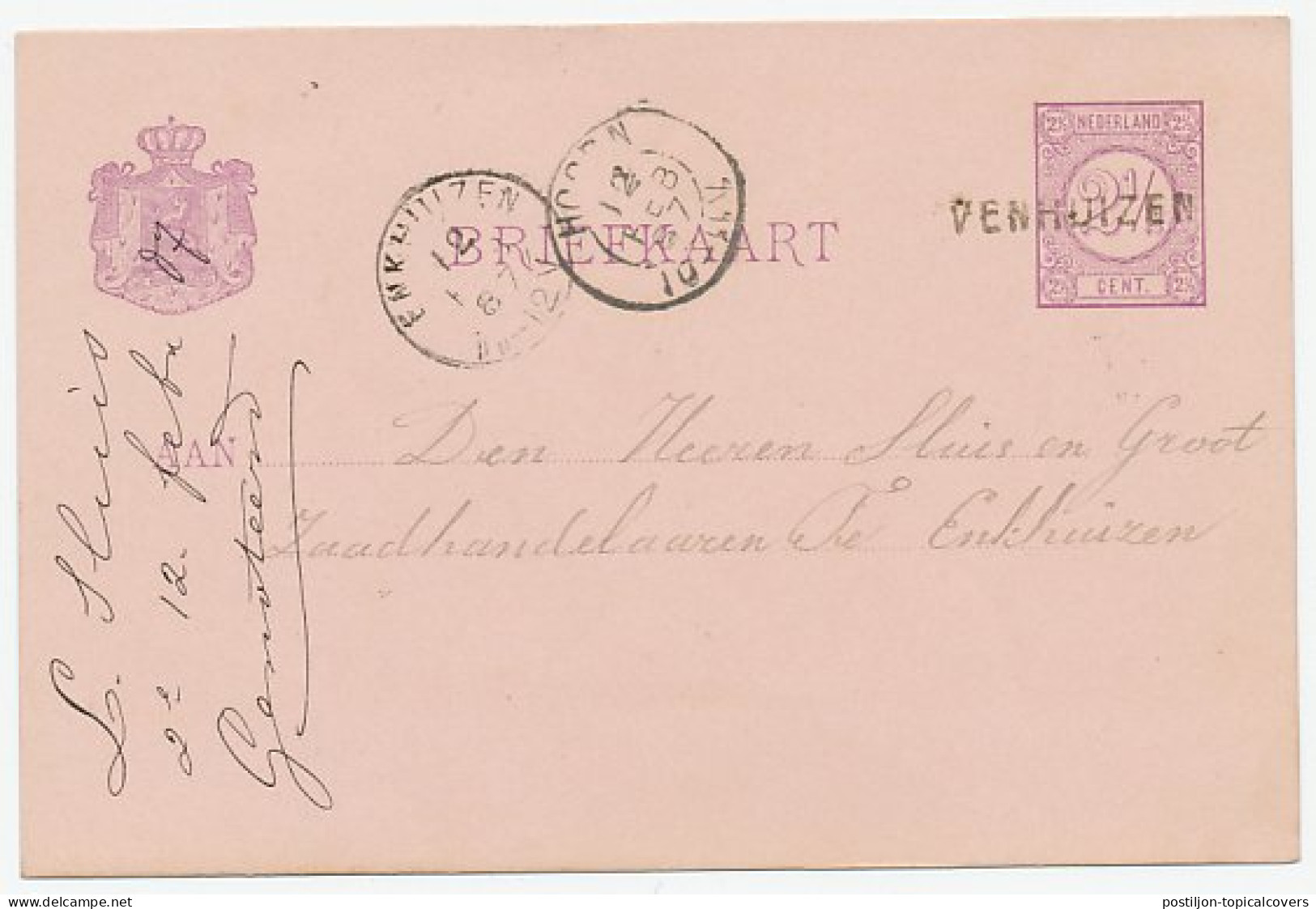 Naamstempel Venhuizen 1887 - Cartas & Documentos