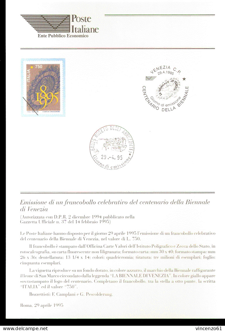 1995 Bollettino Centenario Della Biennale Di Venezia. - Altri & Non Classificati