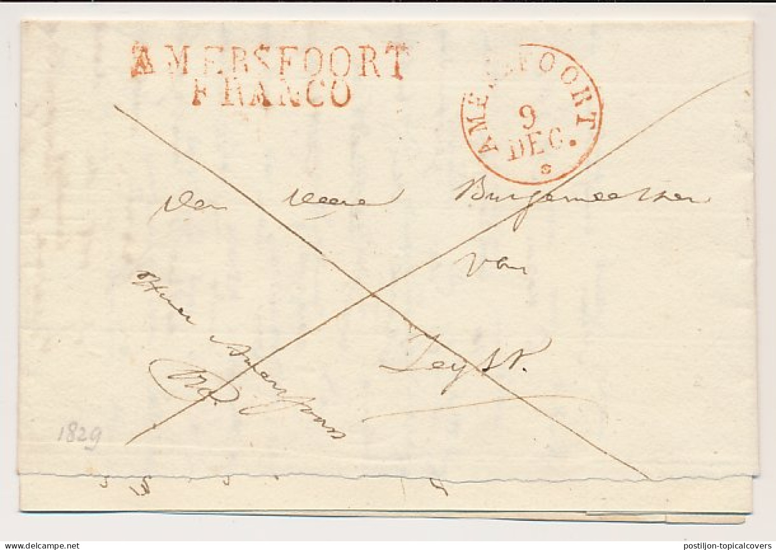 Amersfoort - Zeist 1829 - Franco - ...-1852 Voorlopers