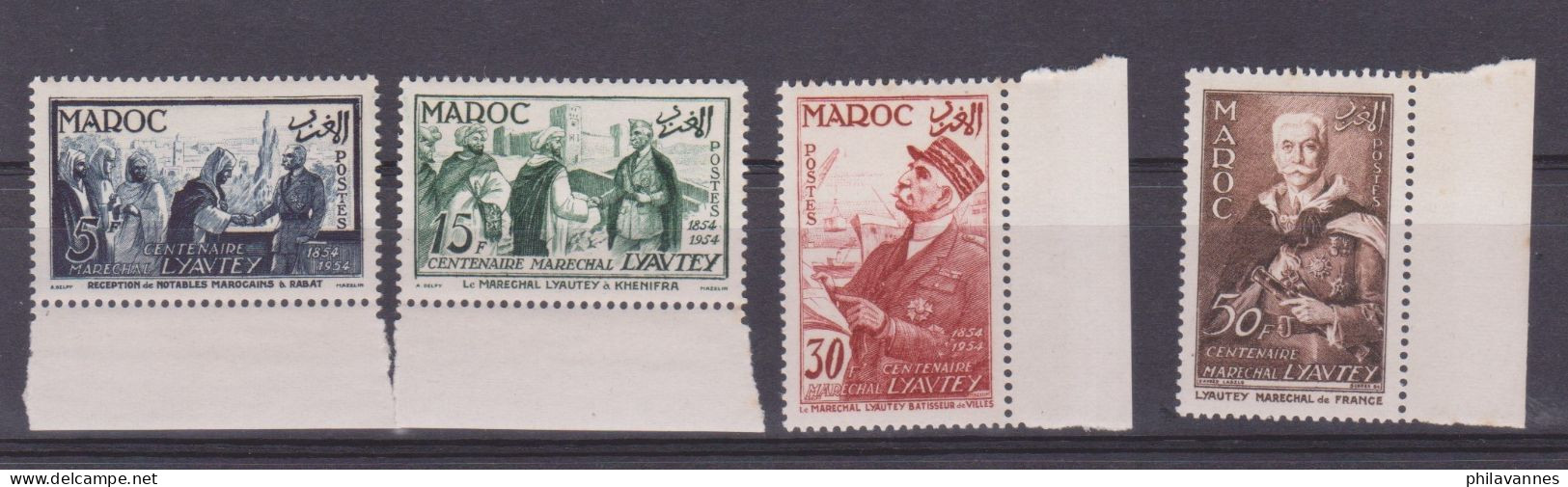 MAROC,LYAUTEY N°335 à 338, Neuf**  ,cote 15.5€ ( Maroc/033) - Unused Stamps