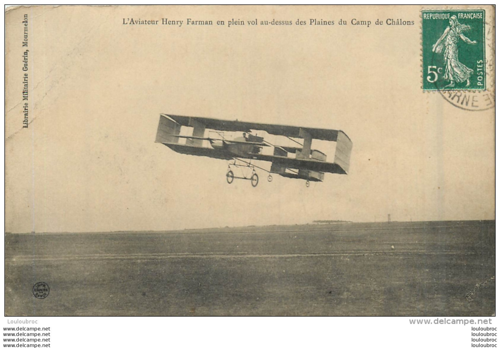AVIATEUR HENRY FARMAN EN PLEIN VOL CAMP DE CHALONS - ....-1914: Precursores