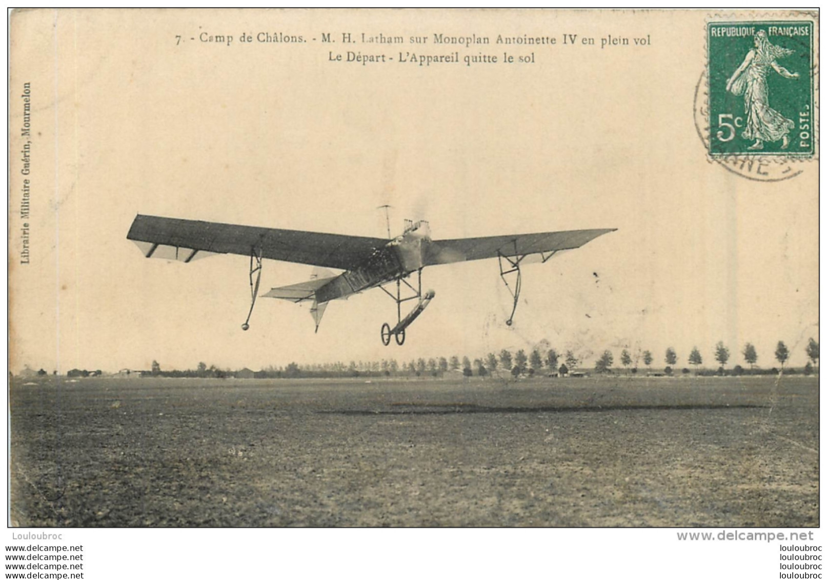 MONOPLAN ANTOINETTE  EN PLEIN VOL CAMP DE CHALONS - ....-1914: Précurseurs