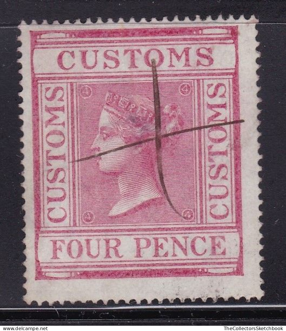 GB Customs 4d Rose Barefoot 12 , Has A Thin - Revenue Stamps