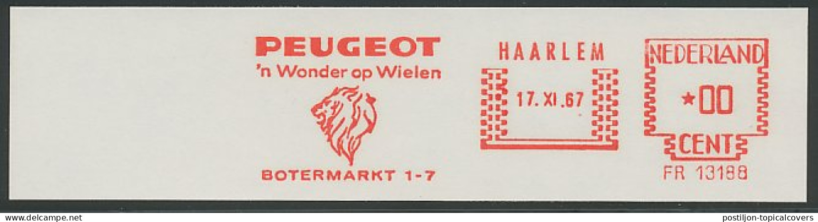 Test Meter Strip The Netherlands 1967 Car - Peugeot - Lion - Cars