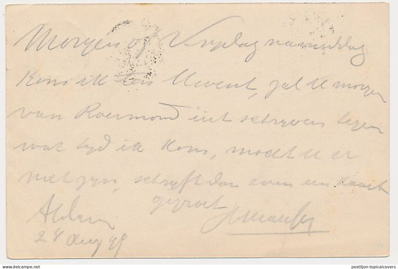 Trein Kleinrondstempel Amsterdam - Breda VI 1895 - Lettres & Documents