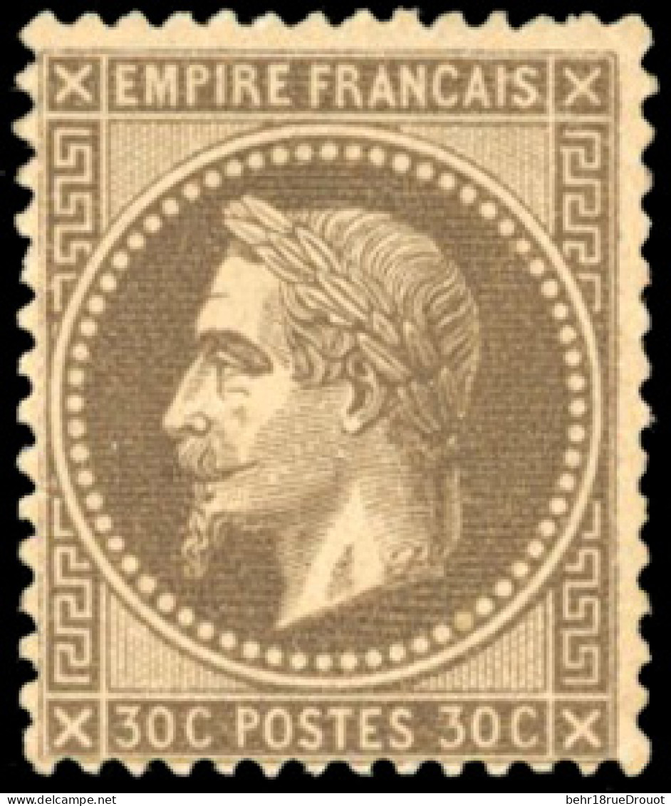 * 30h - 30c. Brun. Fond Ligné. TB. - 1863-1870 Napoléon III Con Laureles