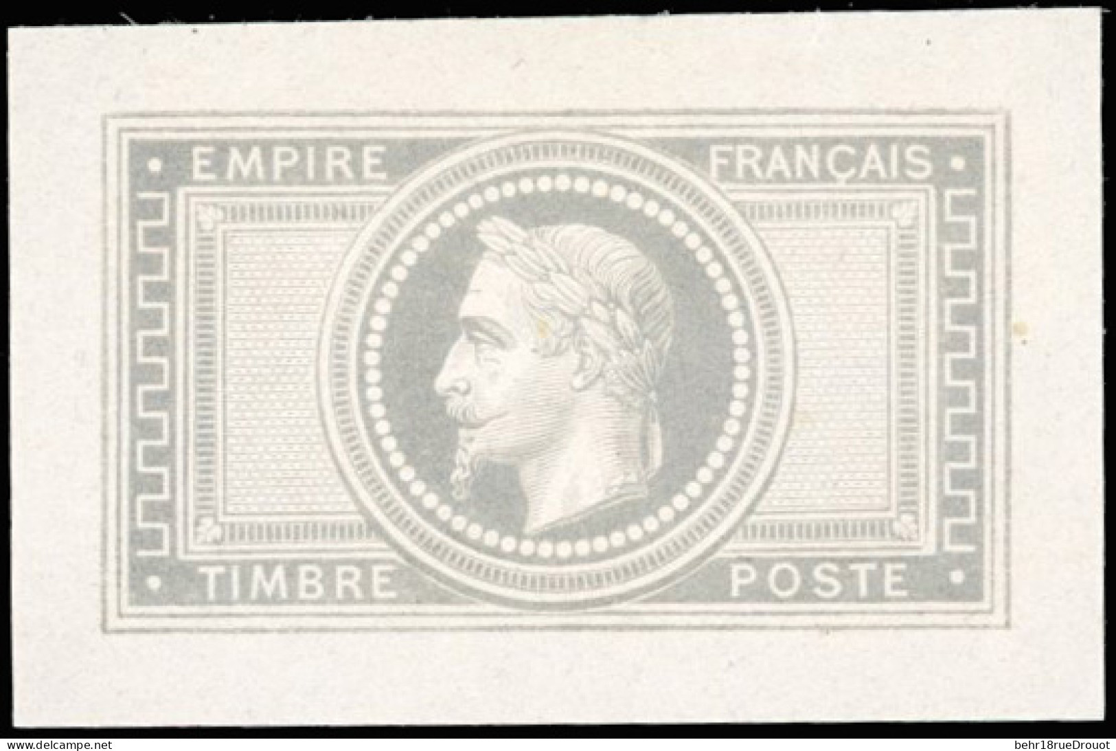 (*) 33 - Epreuve Gris-noir Sur Chine Du 5F. De L'Empire Sans Valeur. SUP. - 1863-1870 Napoléon III Lauré