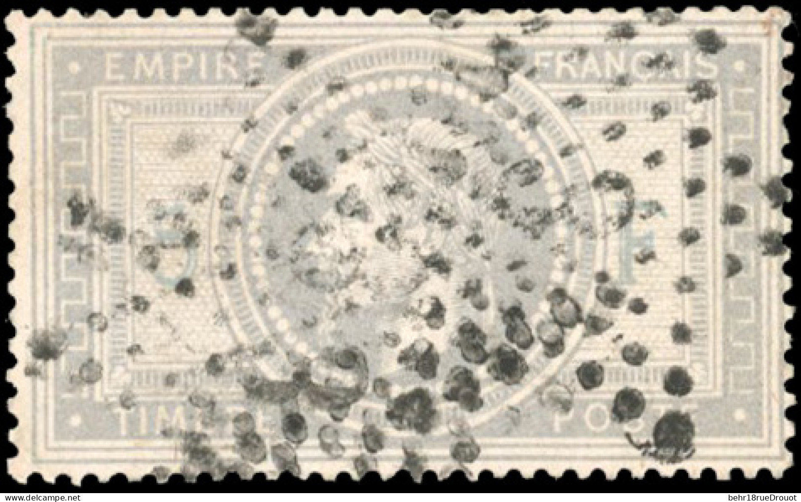 Obl. 33a - 5F. Gris Bleu. Obl. étoile. B. - 1863-1870 Napoléon III Con Laureles