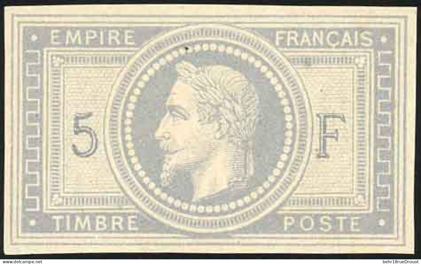 ** 33c - 5F. Violet Gris. ND. SUP. - 1863-1870 Napoléon III Con Laureles