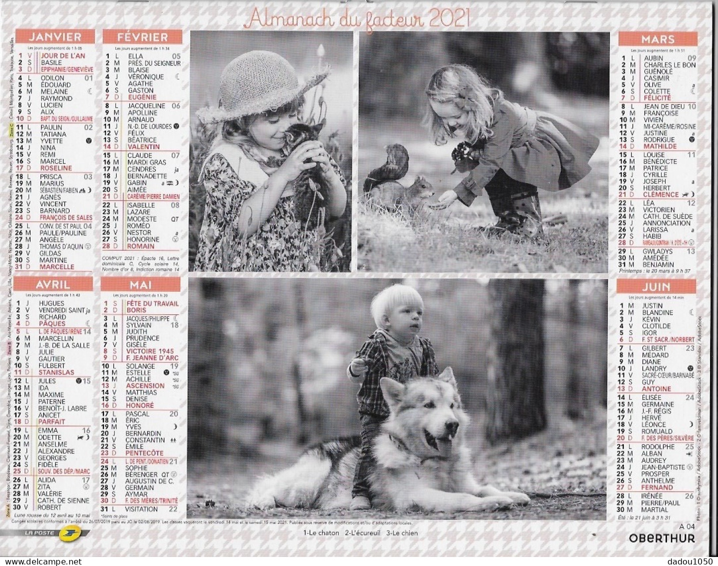 Calendrier Du Facteur 69 Rhone 2021 - Big : 2001-...