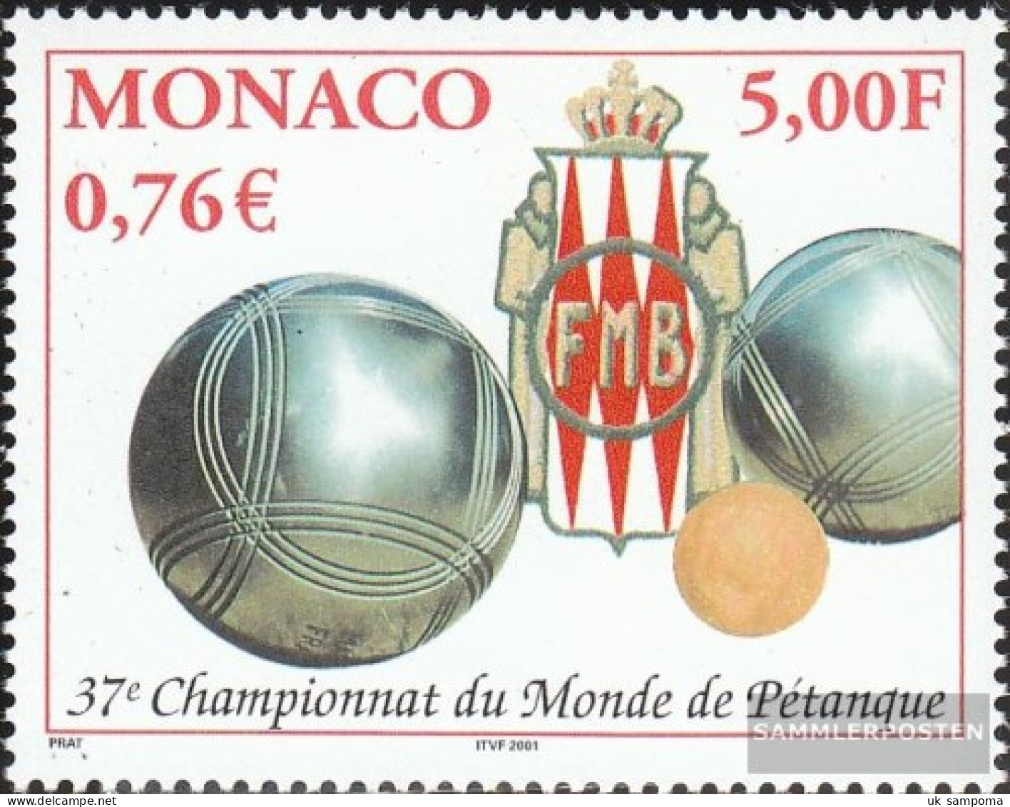 Monaco 2558 (complete Issue) Unmounted Mint / Never Hinged 2001 Petanque-WM - Unused Stamps