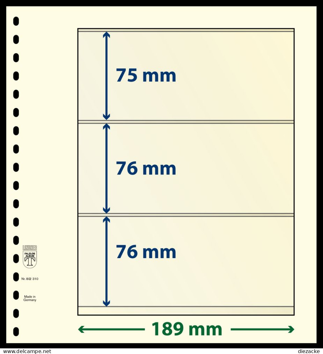 Lindner DT - Blanko Blätter DT802310P (5er Packung) Neu ( - Blank Pages