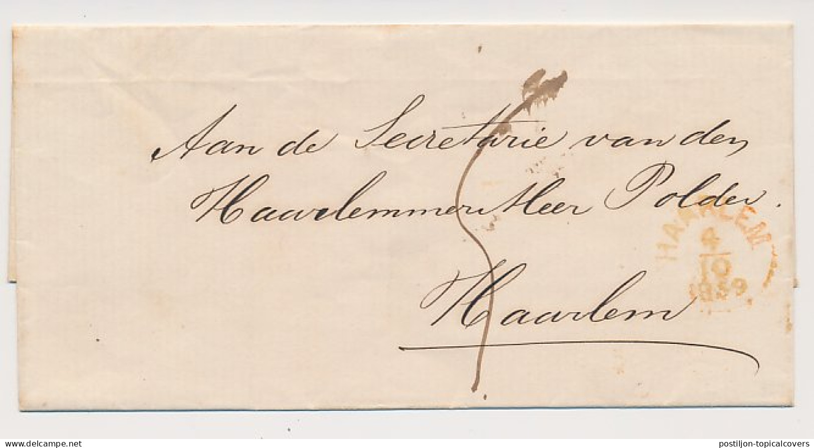 Halve Cirkelstempel : Haarlem 1859 - Lettres & Documents