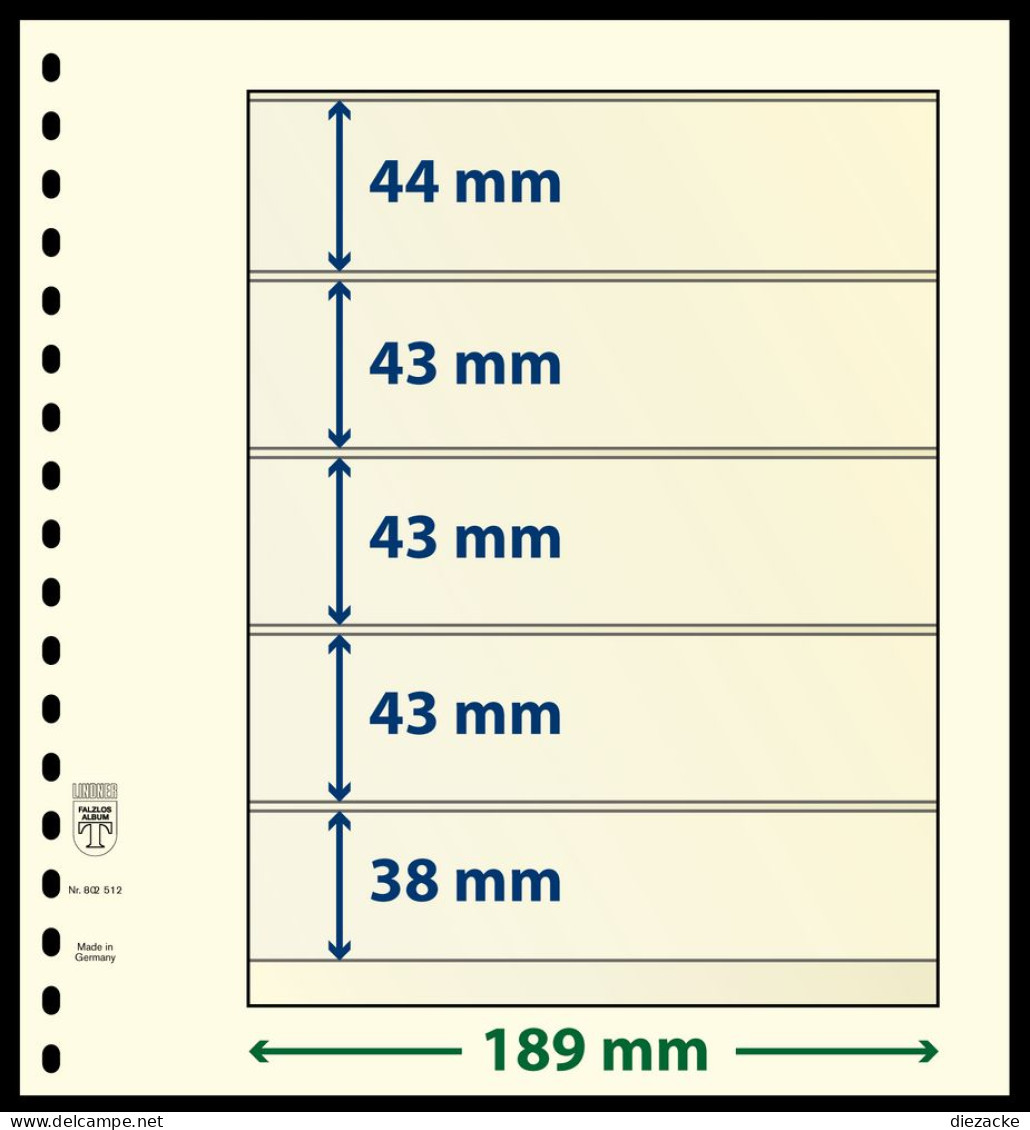 Lindner DT - Blanko Blätter DT802512P (5er Packung) Neu ( - Blank Pages