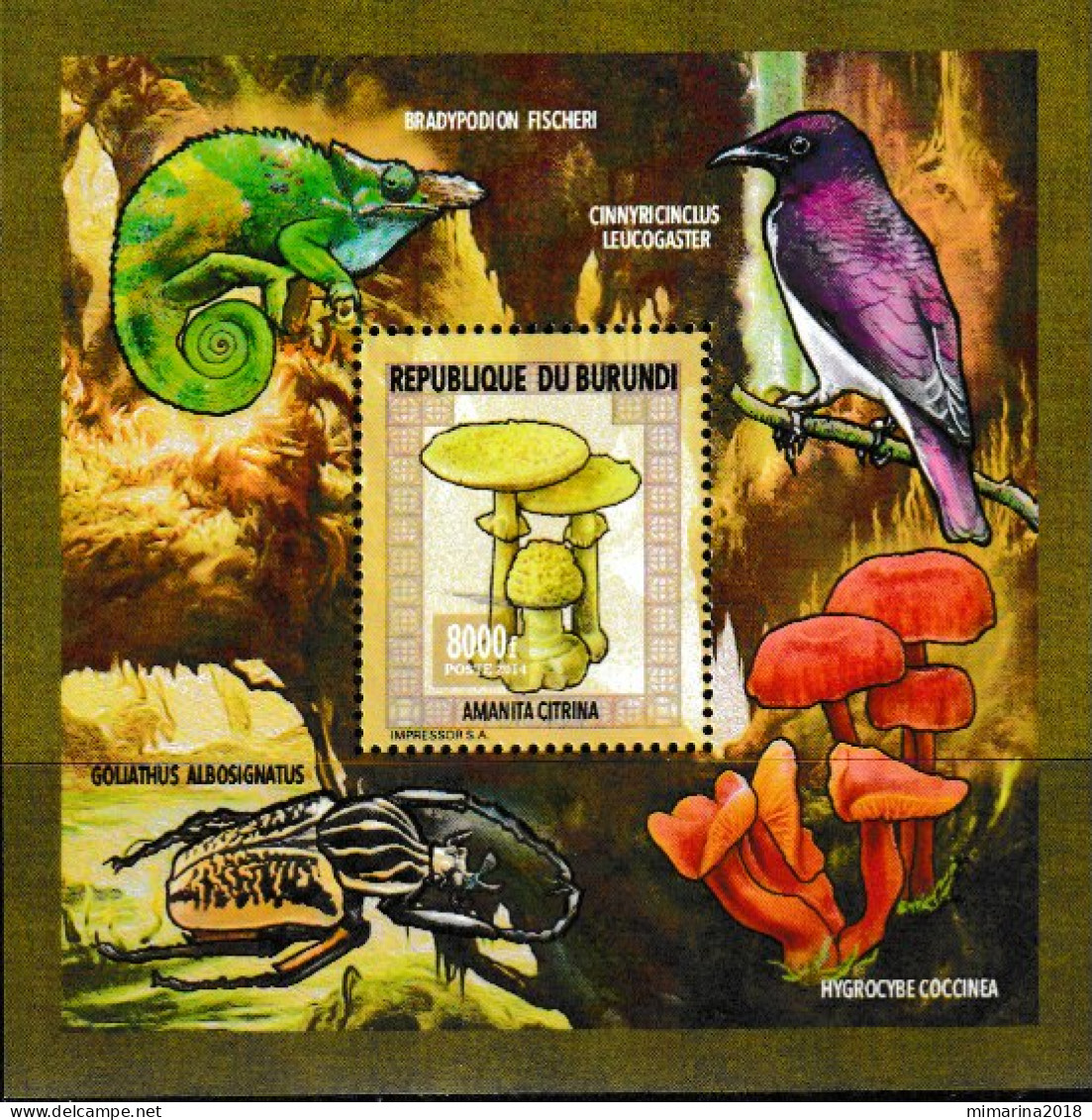 BURUNDI  2014  MNH  "MUSHROOMS" - Pilze