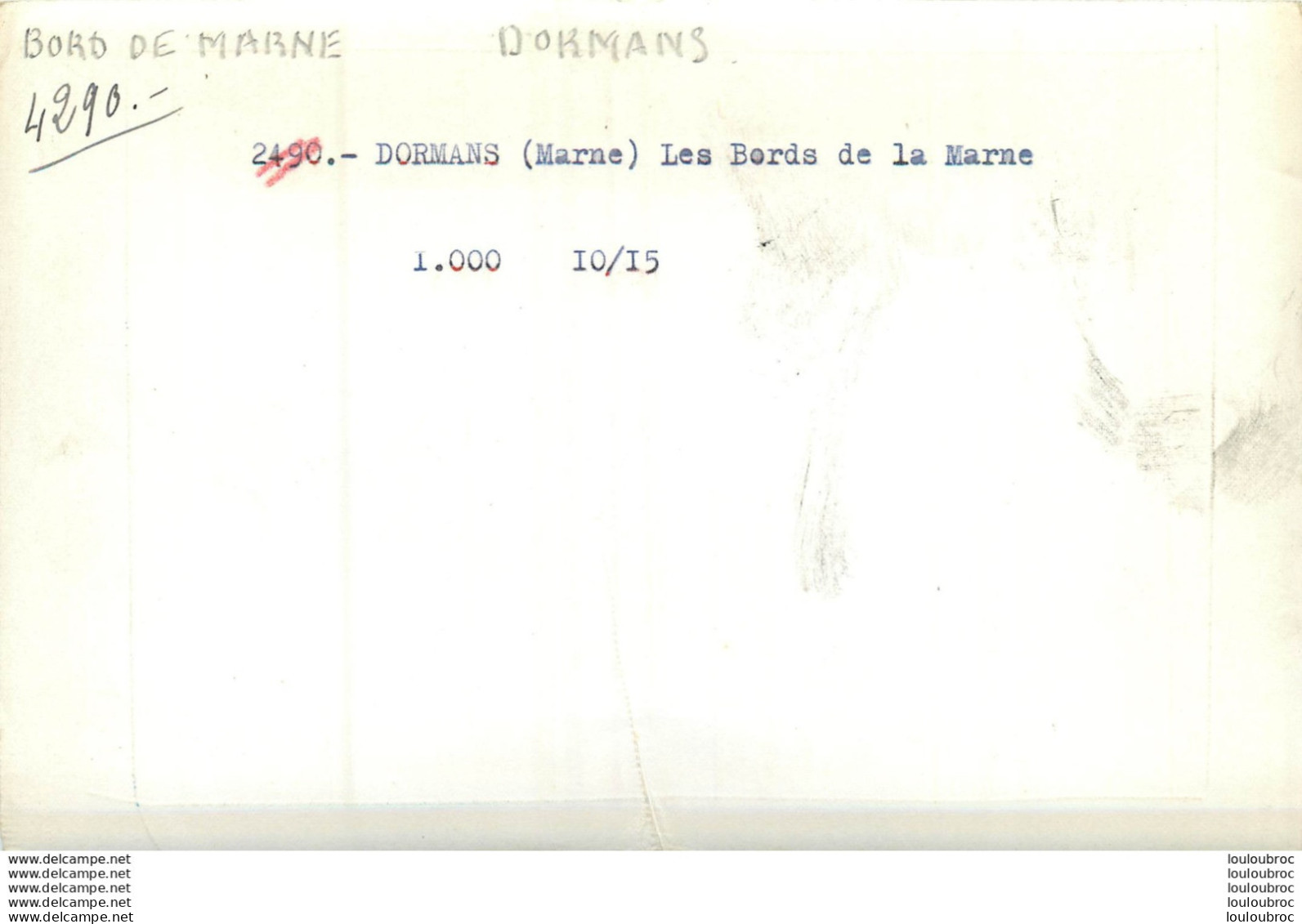 DORMANS BORDS DE MARNE PHOTO TIRAGE EPREUVE AYANT SERVI A L'EDITION DE CARTE POSTALE 18 X 12 CM VOIR LES 2 SCANS - Dormans