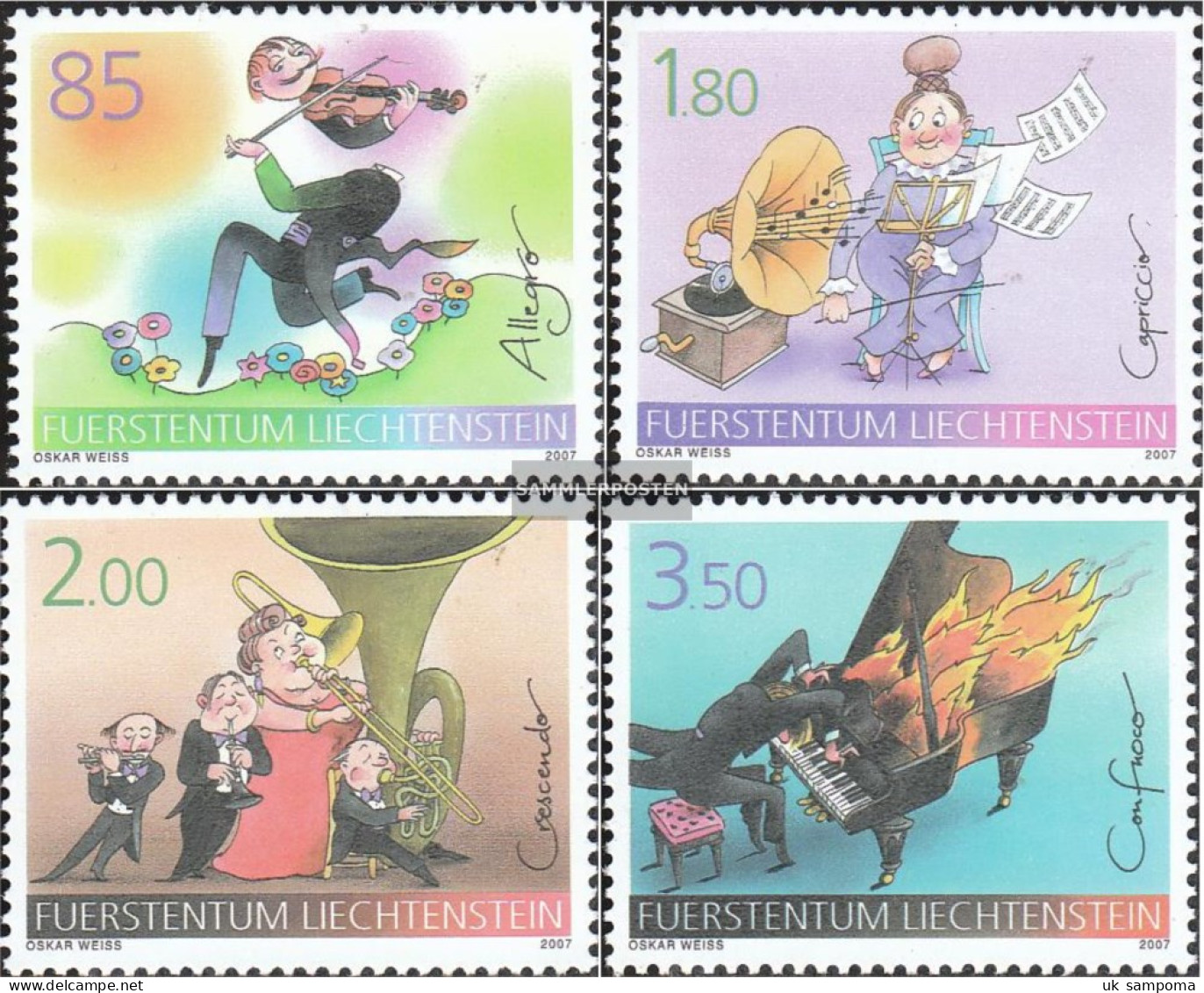 Liechtenstein 1438-1441 (complete Issue) Unmounted Mint / Never Hinged 2007 Music - Unused Stamps