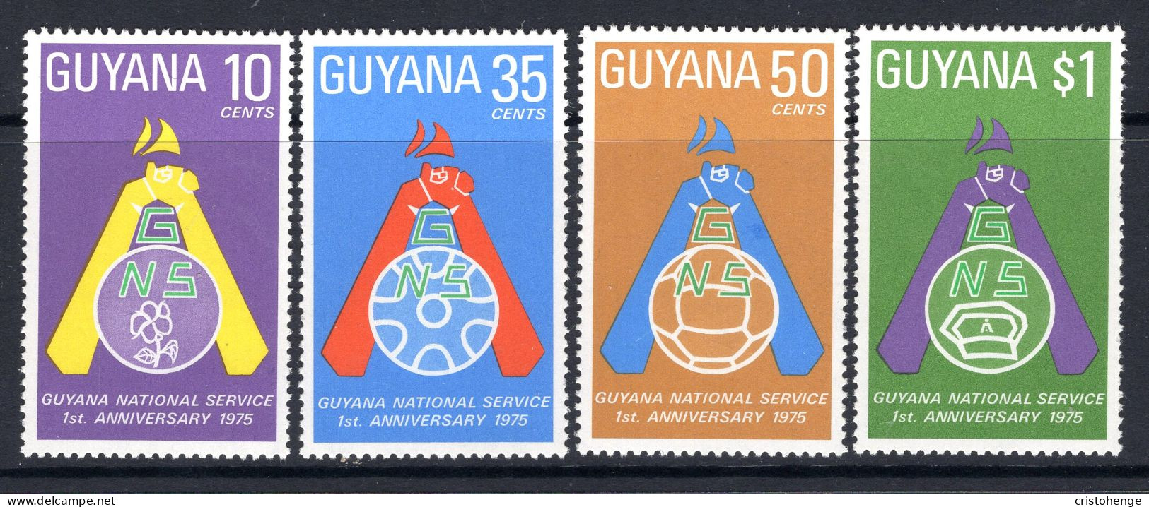 Guyana 1975 First Anniversary Of National Service Set MNH (SG 639-642) - Guyane (1966-...)