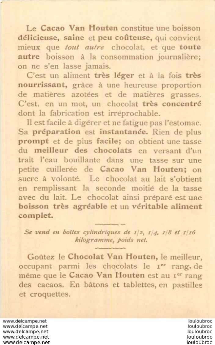 CACAO ET CHOCOLAT VAN HOUTEN LE JOUEUR DE FLUTE  TABLEAU FORMAT CPA - Van Houten