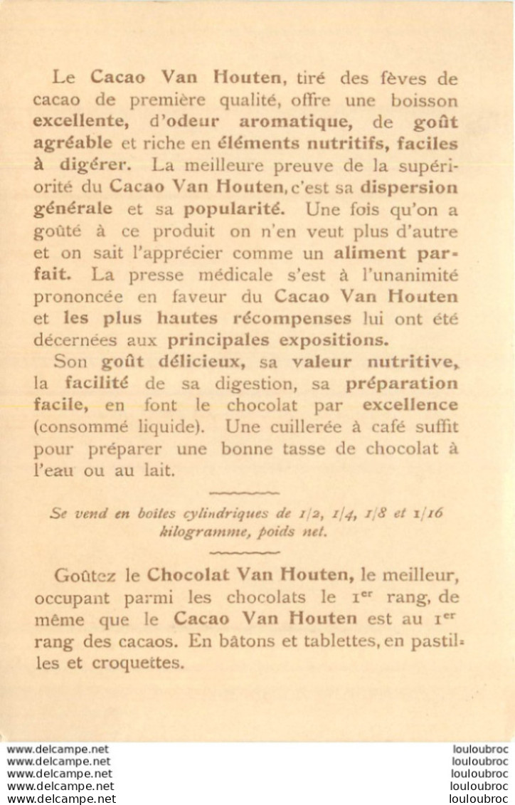 CACAO ET CHOCOLAT VAN HOUTEN ISAAC BENIT JABOB   TABLEAU FORMAT CPA - Van Houten