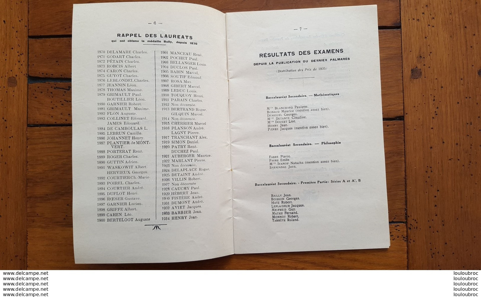 COLLEGE DE MEAUX DISTRIBUTION SOLENNELLE DES PRIX 1935 M. GEORGES LUGOL  LIVRET DE 47 PAGES AVEC TOUS LES NOMS - Documents Historiques