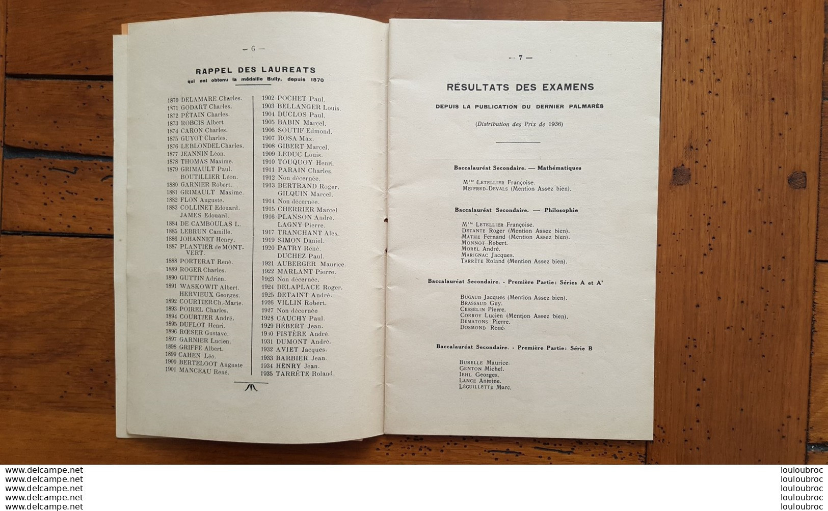 COLLEGE DE MEAUX DISTRIBUTION SOLENNELLE DES PRIX 1936 LIVRET DE 47 PAGES AVEC TOUS LES NOMS - Historical Documents