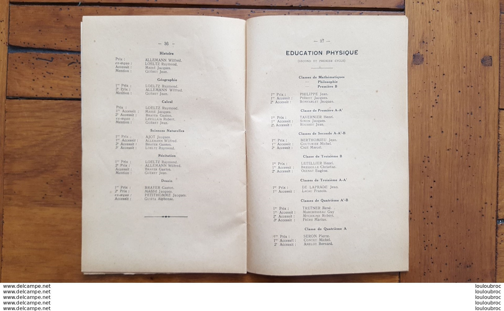 COLLEGE DE MEAUX DISTRIBUTION SOLENNELLE DES PRIX 1937 M. FRANCOIS DE TESSAN  LIVRET DE 47 PAGES AVEC TOUS LES NOMS - Historical Documents