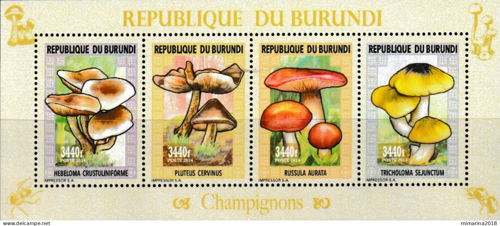 BURUNDI  2014  MNH  "MUSHROOMS" - Pilze