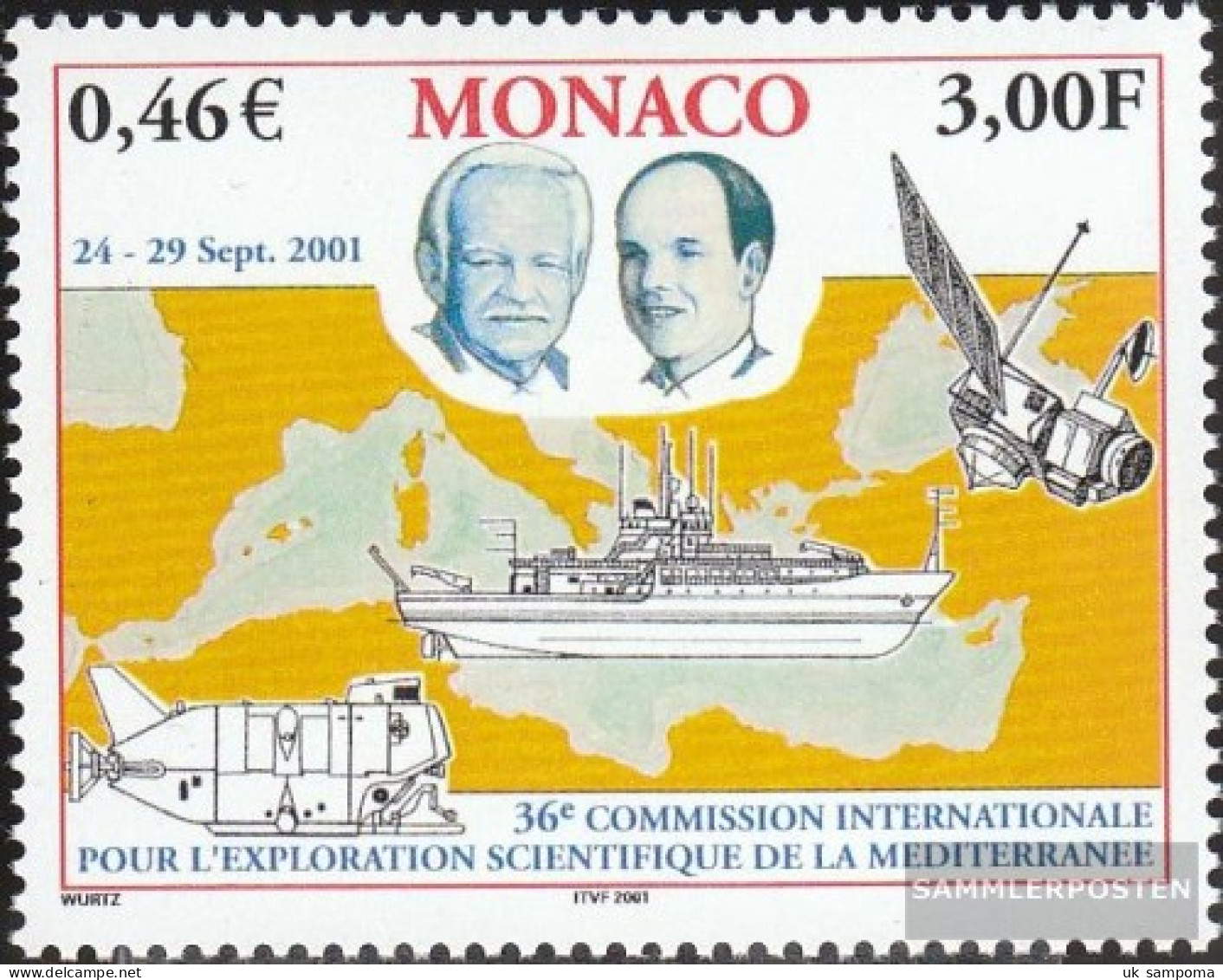 Monaco 2569 (complete Issue) Unmounted Mint / Never Hinged 2001 CIESM - Unused Stamps