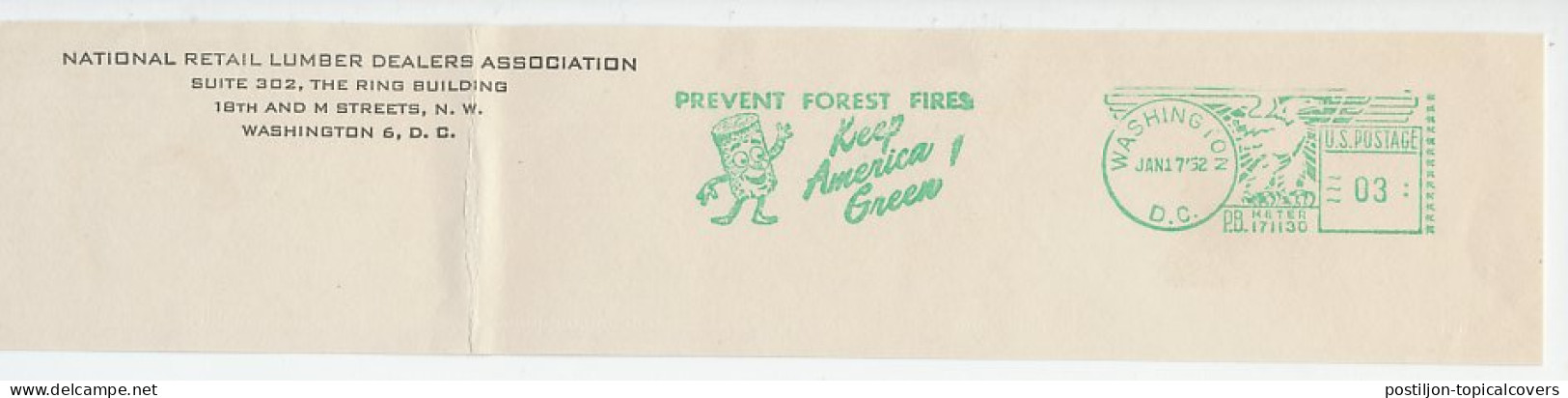 Meter Top Cut USA 1952 Prevent Forest Fires - Sapeurs-Pompiers