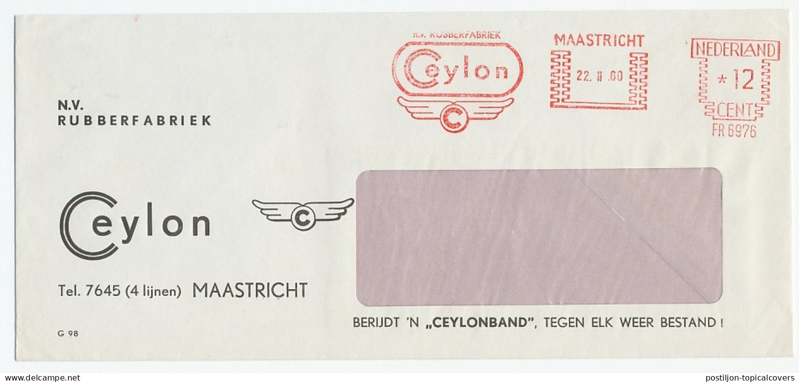 Meter Cover Netherlands 1960 Tire - Ceyclon - Rubber Factory - Zonder Classificatie