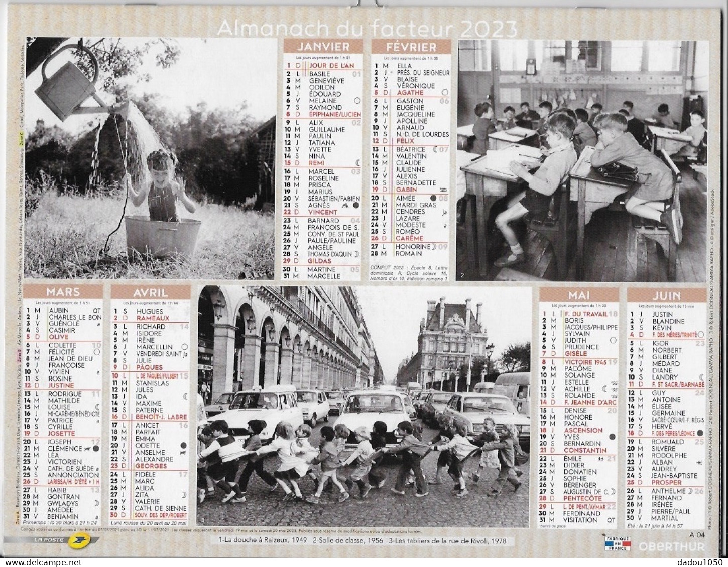 Calendrier Du Facteur 69 Rhone 2023 - Tamaño Grande : 2001-...