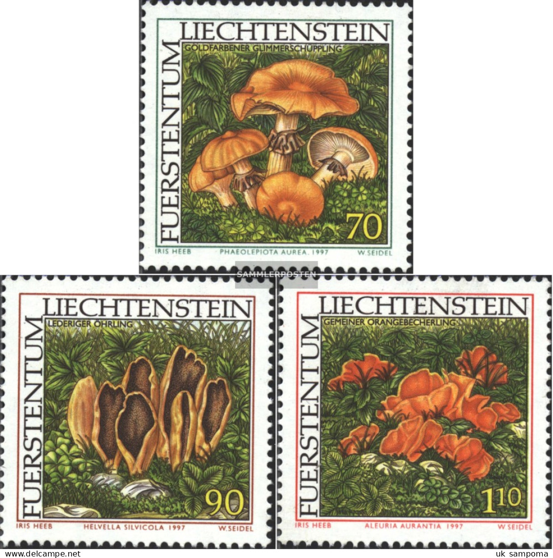 Liechtenstein 1152-1154 (complete Issue) Unmounted Mint / Never Hinged 1997 Rare Mushrooms - Neufs