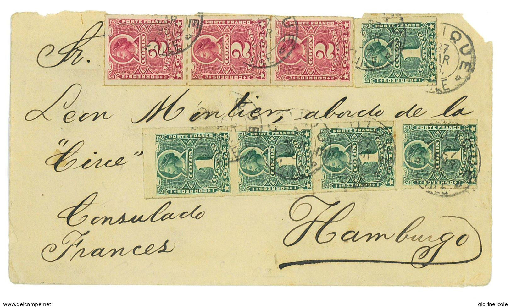 P2952 - CHILE 1896 FROM IQUIQUE TO HAMBURG 15 CT. FRANKING - Chile