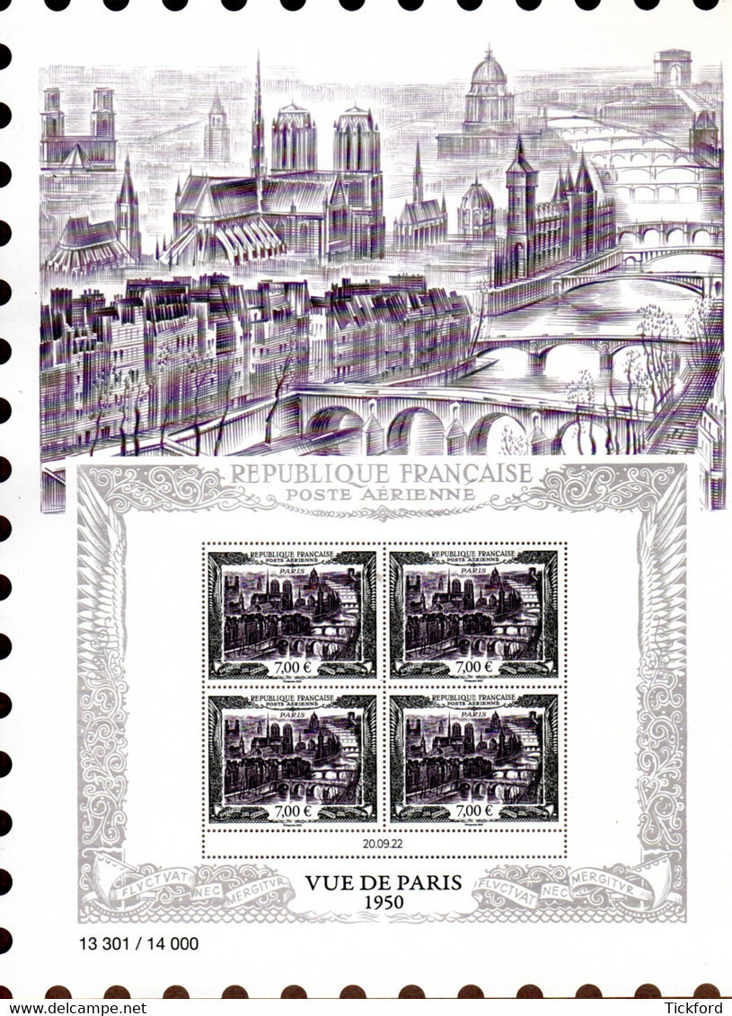 FRANCE 2022 - Nouveauté 75è Salon Philatélique D'automne Paris - L'affiche Dédiée Au PA "Vue De Paris" De 1950 - Neuf ** - Unused Stamps