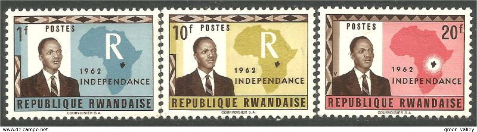 777 Rwanda Kayibanda Map Carte MH * (RWA-145) - Neufs