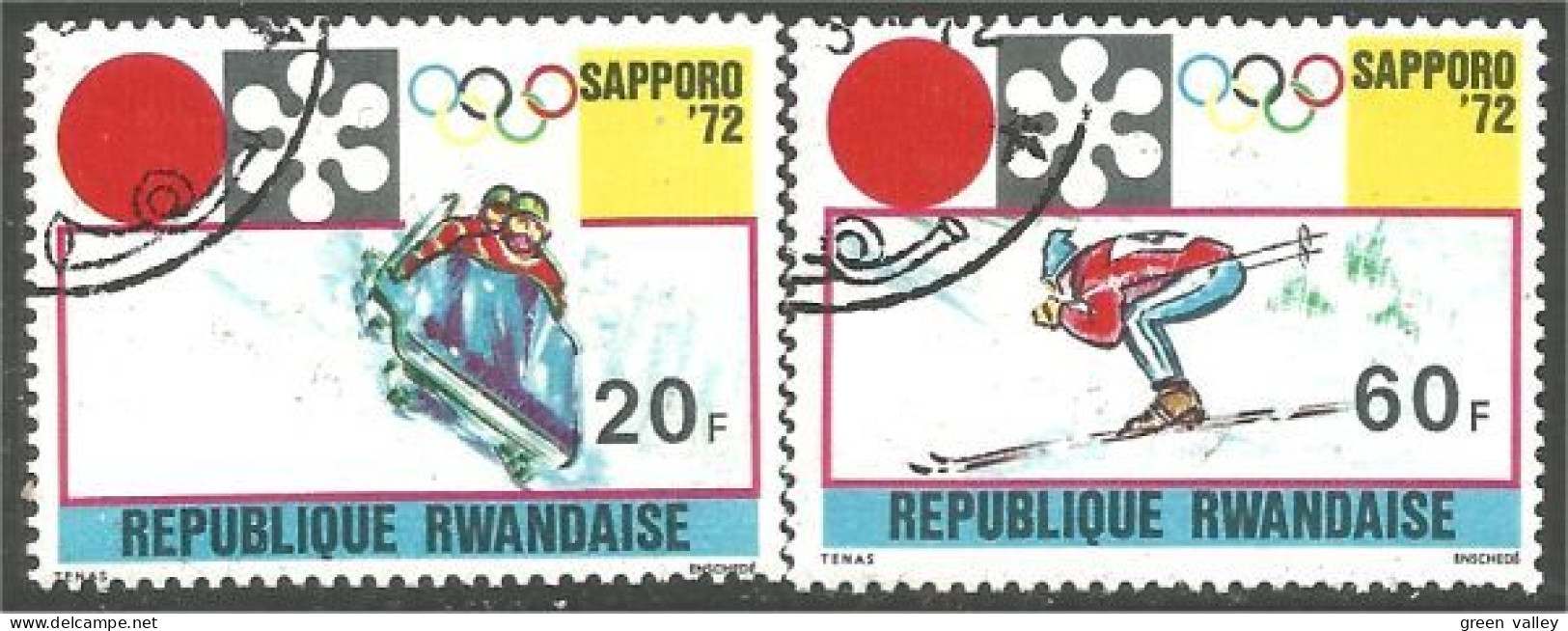 777 Rwanda Sapporo 1972 Ski Bobsleigh Sled (RWA-152) - Invierno