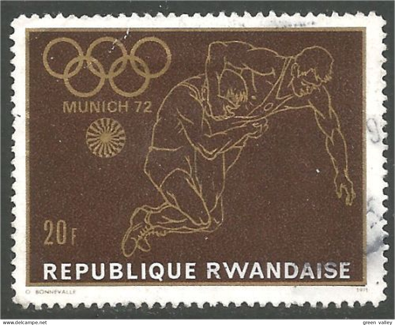 777 Rwanda Munich 1972 Wrestling Lutte (RWA-151) - Ringen