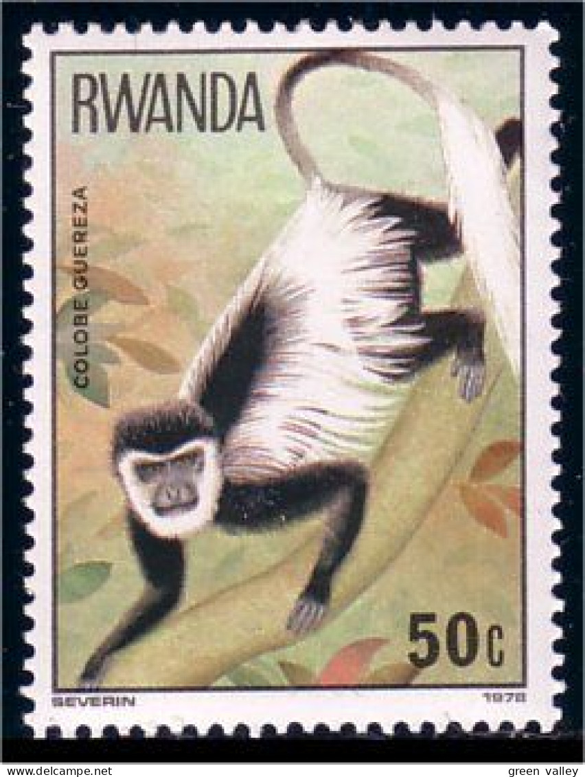 777 Rwanda Singe Monkey Ape Affe Colobe MH * Neuf (RWA-77) - Singes