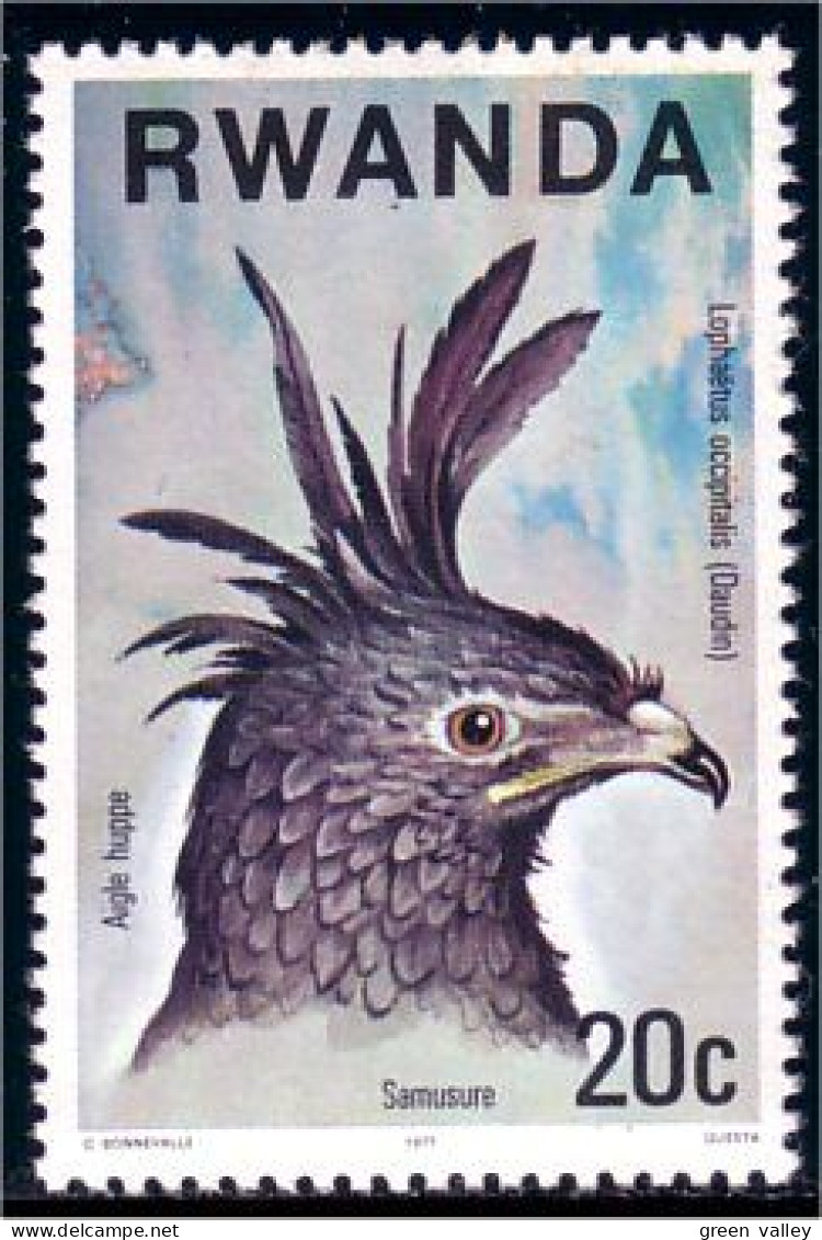 777 Rwanda Eagle Aigle Huppé MNH ** Neuf SC (RWA-72c) - Águilas & Aves De Presa