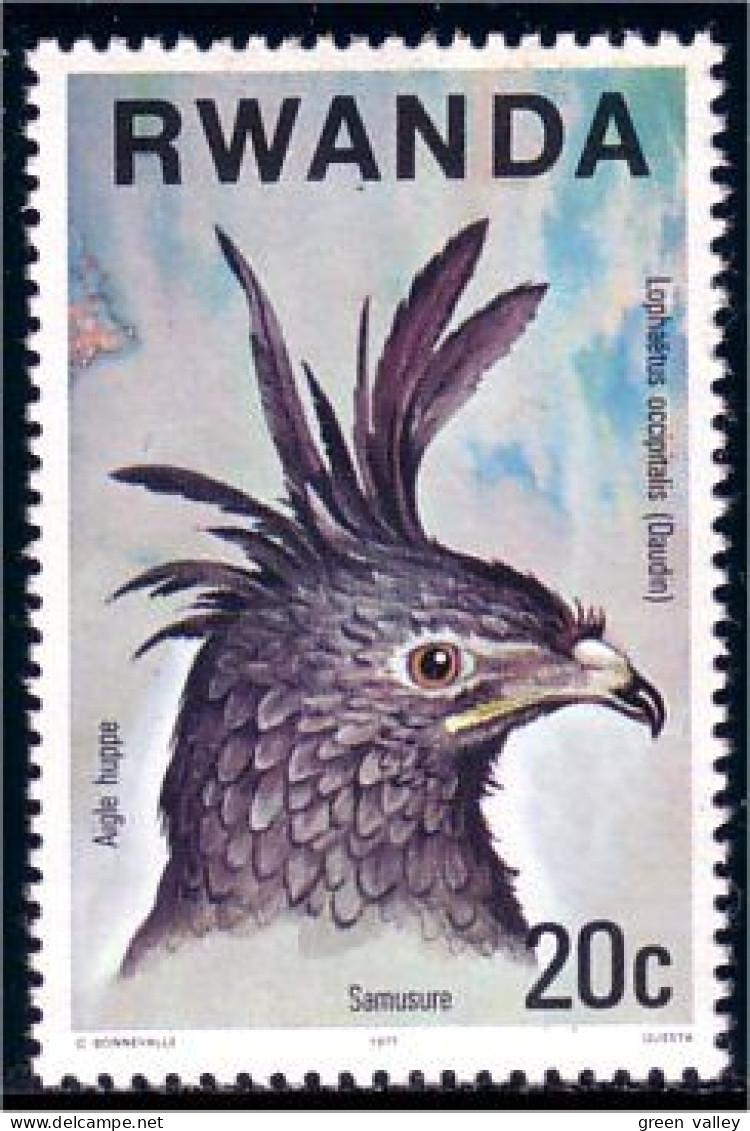777 Rwanda Aigle Huppé Eagle MH * Neuf (RWA-72a) - Águilas & Aves De Presa
