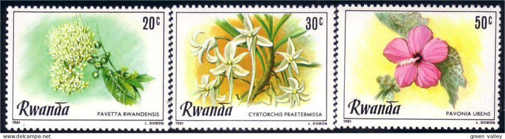 777 Rwanda Fleurs Flowers MH * Neuf  (RWA-69a) - Sonstige & Ohne Zuordnung