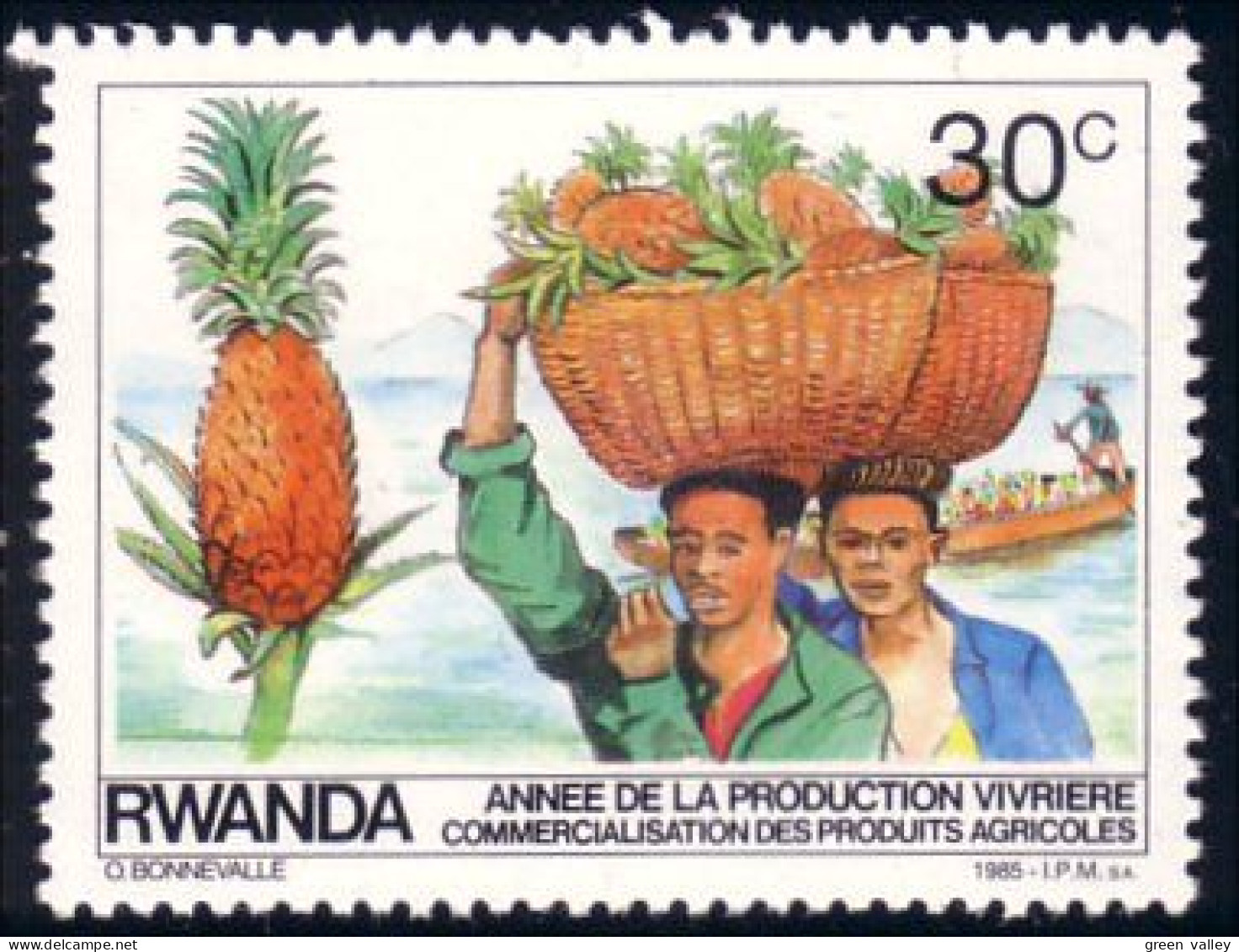 777 Rwanda Ananas Pineapple MH * Neuf  (RWA-61a) - Fruits
