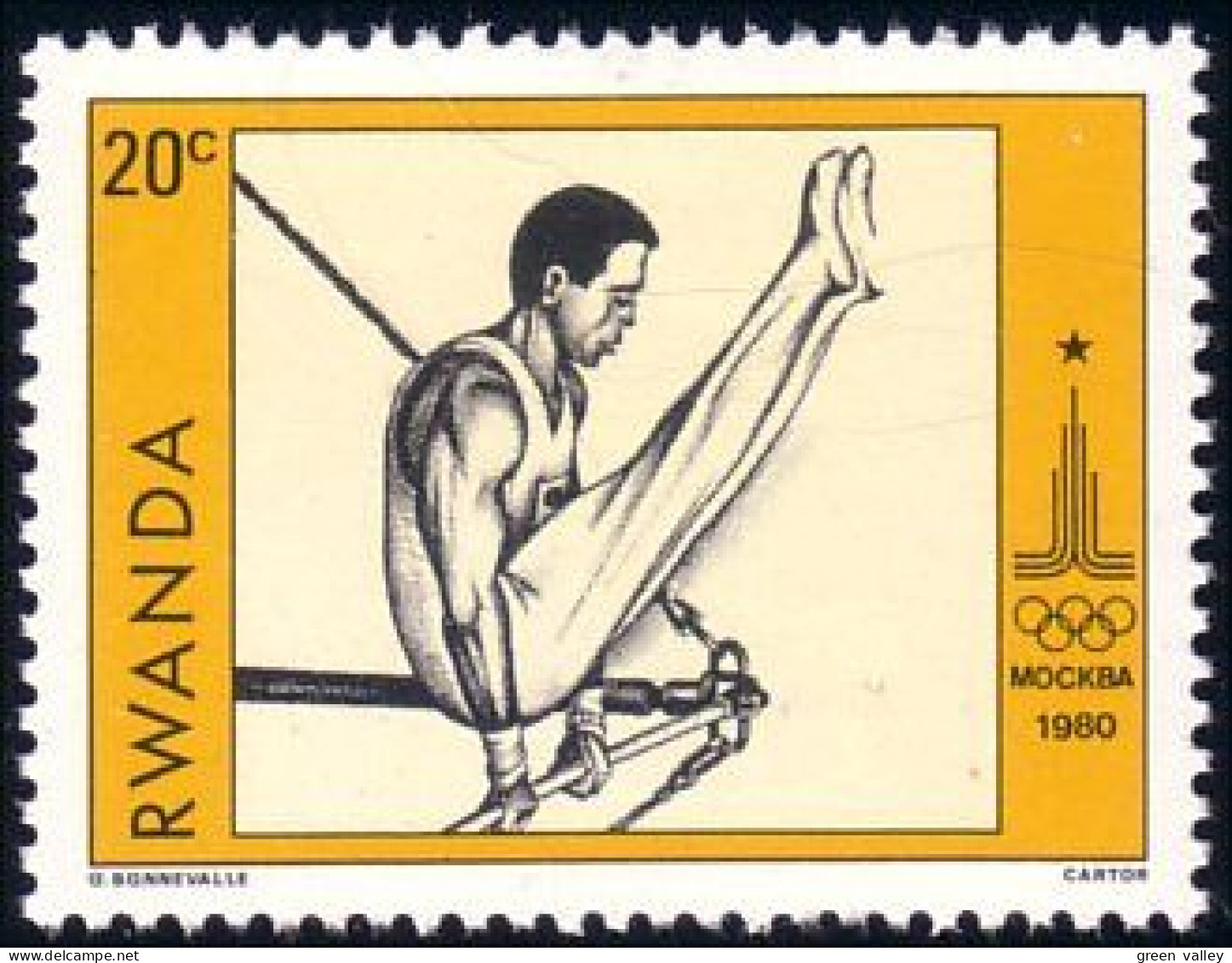 777 Rwanda Gymnastique Moscou MH * Neuf (RWA-53) - Ginnastica