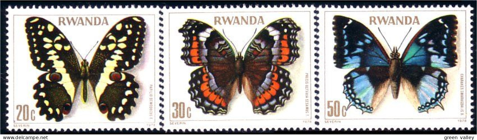 777 Rwanda Butterflies Papillons Schmetterlinge MH * Neuf (RWA-31) - Papillons
