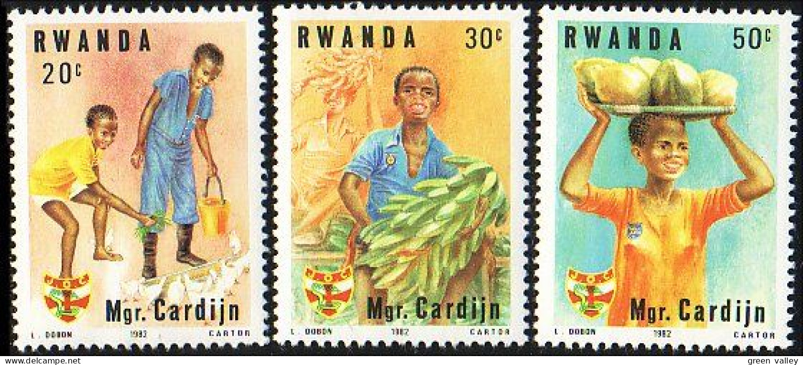 777 Rwanda Enfants Poules Bananes MNH ** Neuf SC (RWA-21) - Autres & Non Classés