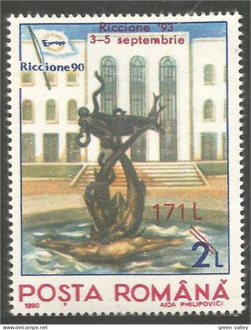 766 Roumanie Riccione 90 Philatelic Exhibition Overprint 1993 MNH ** Neuf SC (ROU-326) - Exposiciones Filatélicas