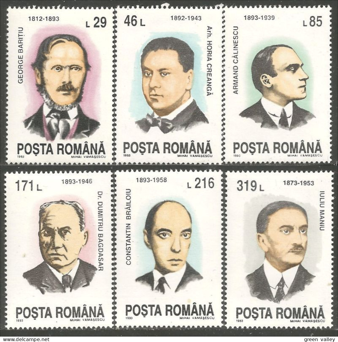 766 Roumanie Physicien Architecte Musicien MNH ** Neuf SC (ROU-327) - Unused Stamps