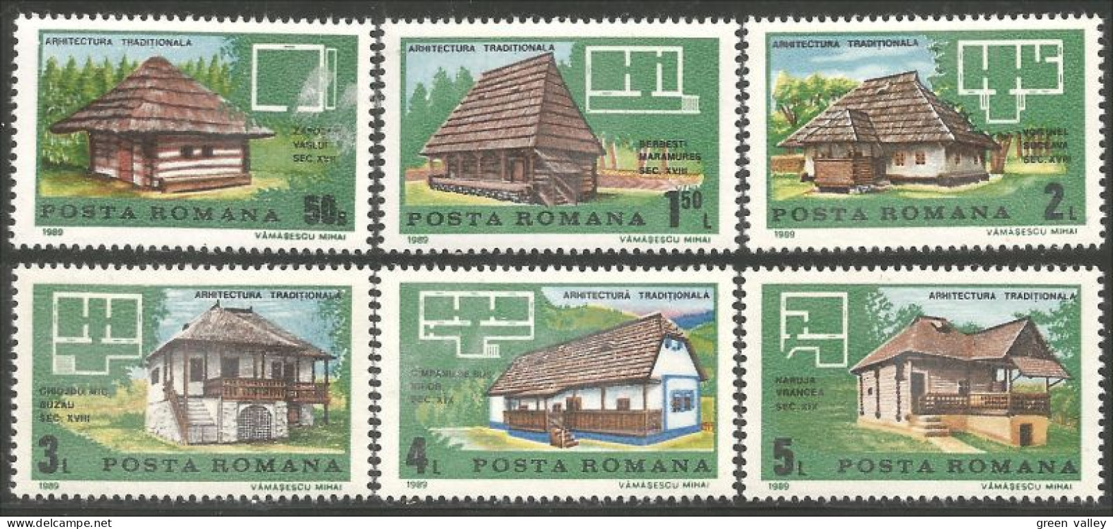 766 Roumanie Architecture Houses Maisons MNH ** Neuf SC (ROU-319) - Unused Stamps